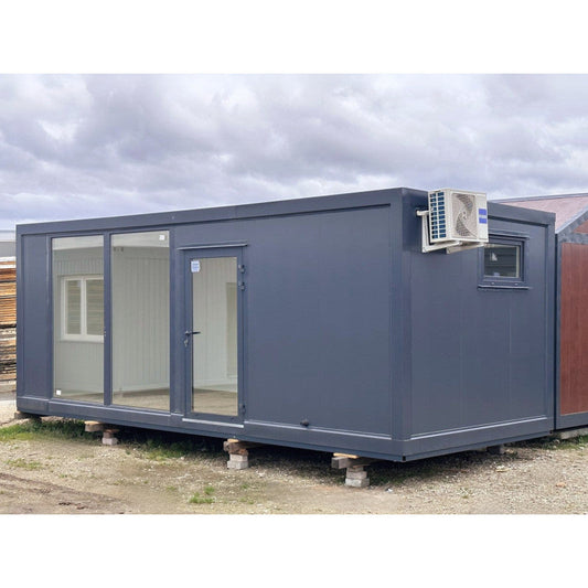 CONTENEDOR ELEVADO 7×3 M GRANDES VITRINAS / AIRE ACONDICIONADO / BAÑO ( Ref: 5905 )
